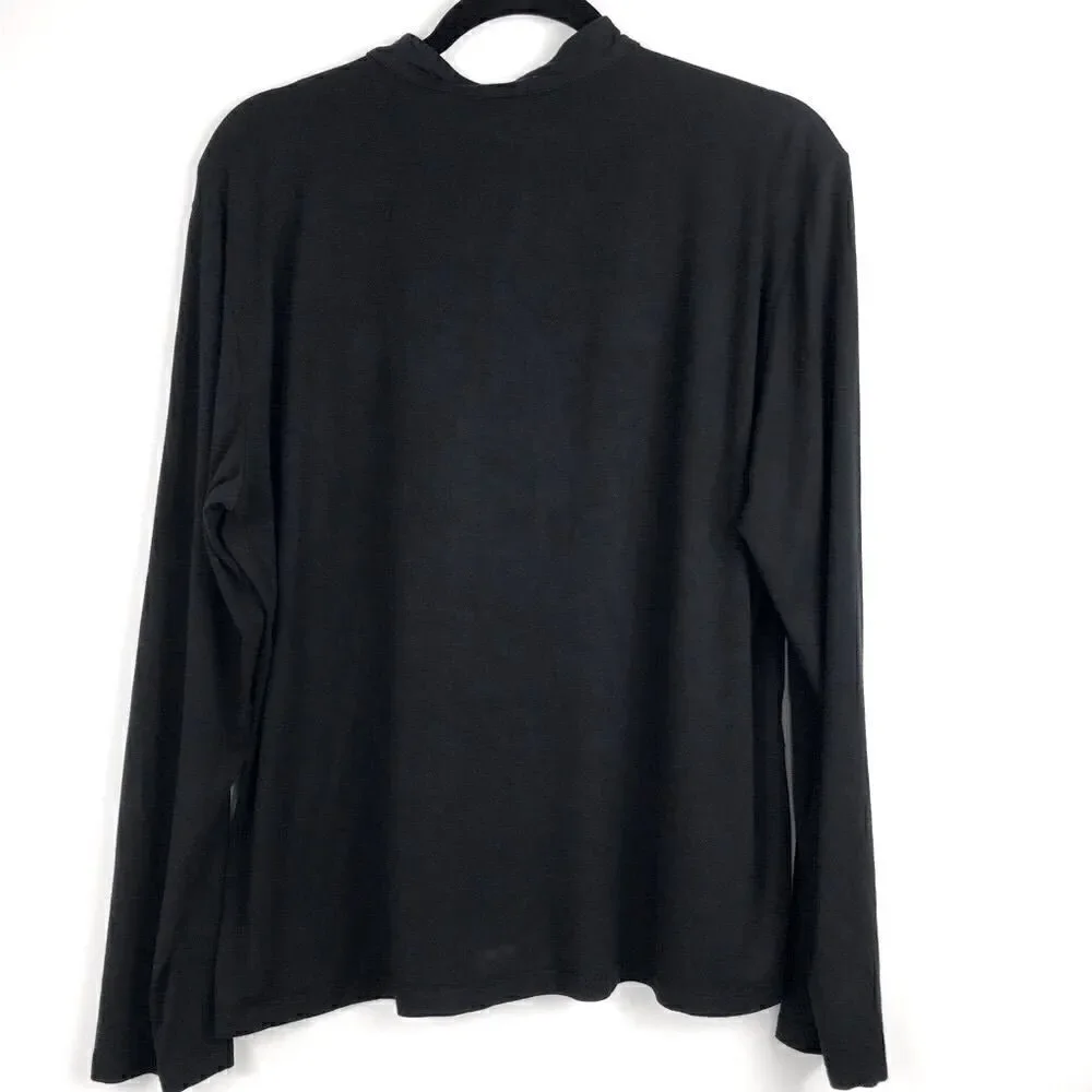 Luisa Viola Black Zip up Athleisure Jacket or Base Layer